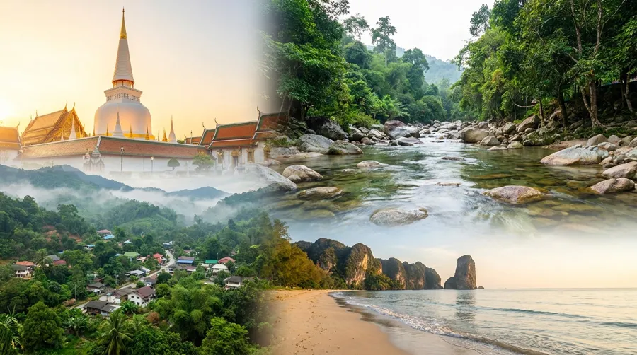 วัดพระมหาธาตุ คีรีวง และชายหาดนครศรีธรรมราช